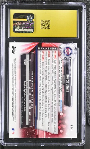 2017 ROYCE LEWIS #FACSIMILE IMAGE VARIATION DRAFT CHROME BD-1 CGC PRISTINE 10 - Image 2