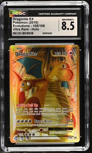 DRAGONITE EX EVOLUTIONS #106/108 ULTRA RARE HOLO 2016 ENGLISH CGC 8.5