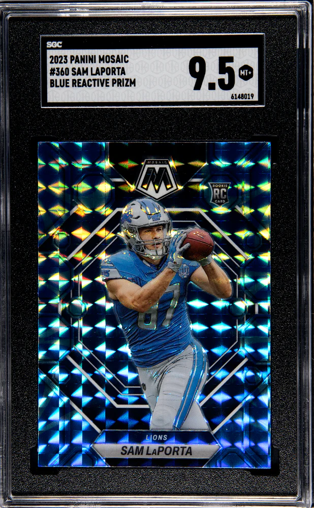 SAM LAPORTA #360 2023 PANINI MOSAIC BLUE REACTIVE PRIZM SGC 9.5 MT+