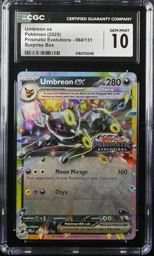 UMBREON EX PRISMATIC EVOLUTIONS SURPRISE BOX #060/131 2025 ENGLISH CGC GEM MINT 10