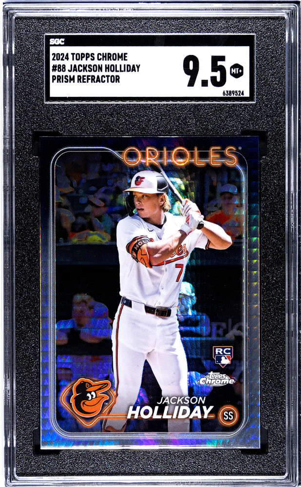 JACKSON HOLLIDAY #88 2024 TOPPS CHROME PRISM REF. SGC 9.5 MT+