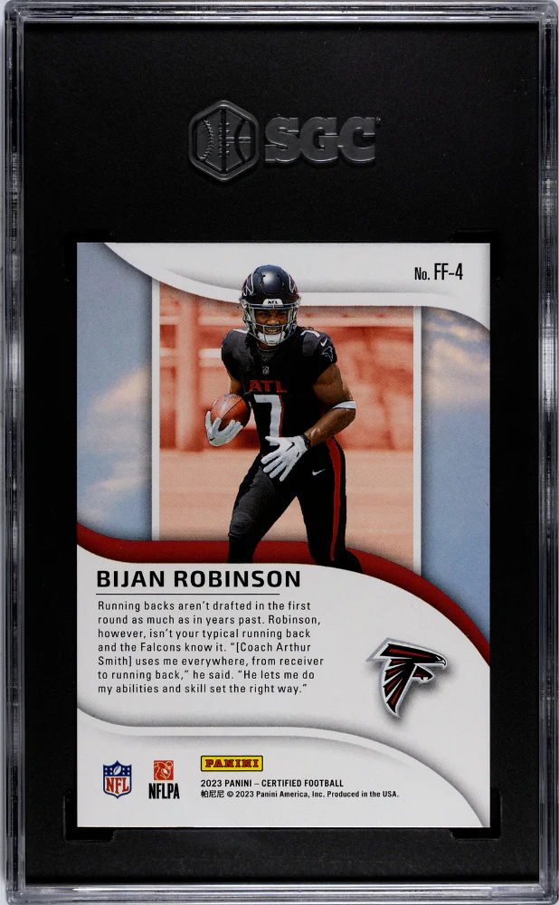 BIJAN ROBINSON #FF-4 2023 PANINI CERTIFIED FRANCHISE FOUNDATIONS MIRROR PINK /199 SGC 9.5 MT+ - Image 2