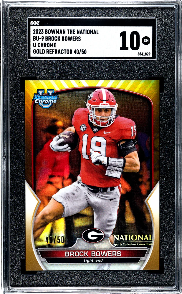 BROCK BOWERS #BU-9 2023 BOWMAN THE NATIONAL U CHR. GOLD REF. /50 SGC 10 GEM