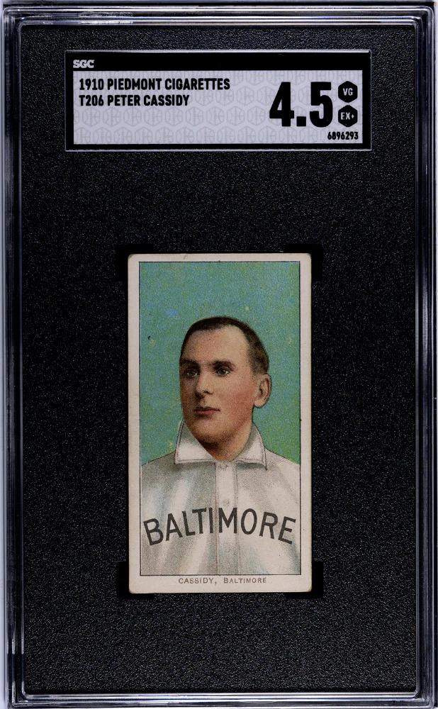 CASSIDY, PETER # 1910 PIEDMONT CIGARETTES (T206) - SGC 4.5 VG, EX+