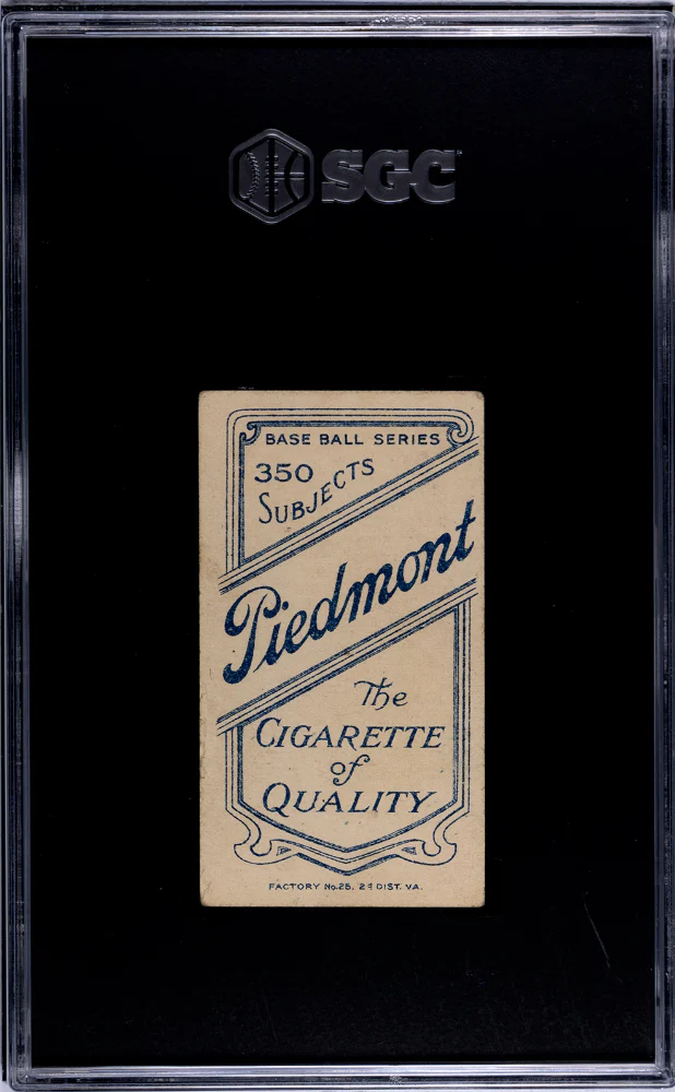 CASSIDY, PETER # 1910 PIEDMONT CIGARETTES (T206) - SGC 4.5 VG, EX+ - Image 2