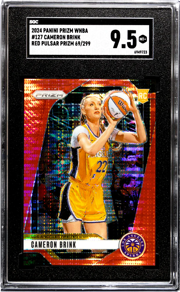 CAMERON BRINK #127 2024 PANINI PRIZM WNBA RED PULSAR PRIZM /299 SGC 9.5 MT+