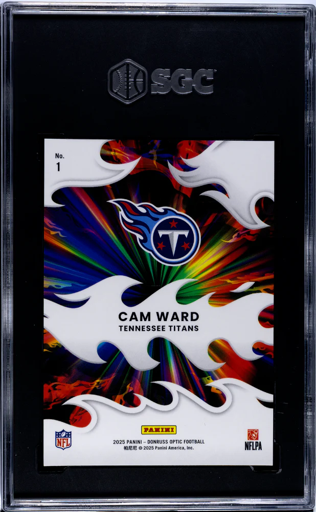 CAM WARD #1 2025 DONRUSS OPTIC LIGHT IT UP SGC 9.5 MT+ - Image 2