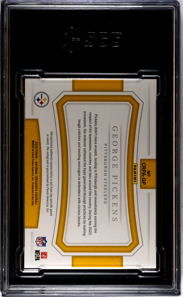 GEORGE PICKENS #CRPA-GP 2022 PANINI NATIONAL TREASURES CROSSOVER ROOKIE PATCH AUTO. /49 SGC 9 MT - Image 2