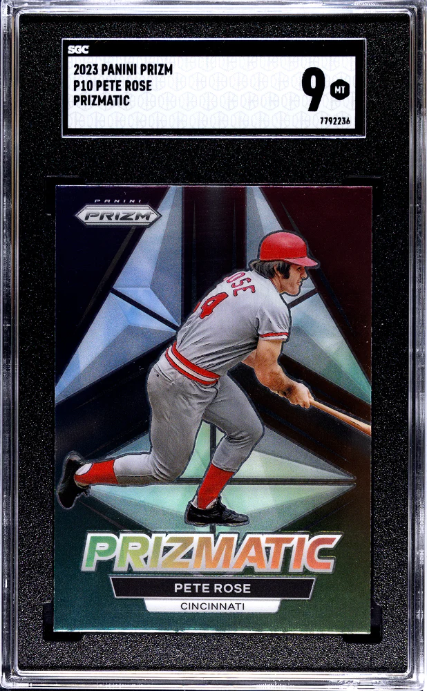 PETE ROSE #P10 2023 PANINI PRIZM PRIZMATIC SGC 9 MT