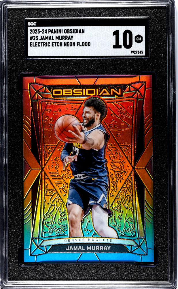 JAMAL MURRAY #23 2023-24 PANINI OBSIDIAN ELECTRIC ETCH NEON FLOOD SGC 10 GEM