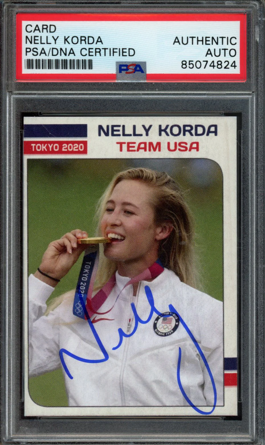 NELLY KORDA TEAM USA GOLFING TOKYO 2020 PSA/DNA AUTHNTIC AUTO