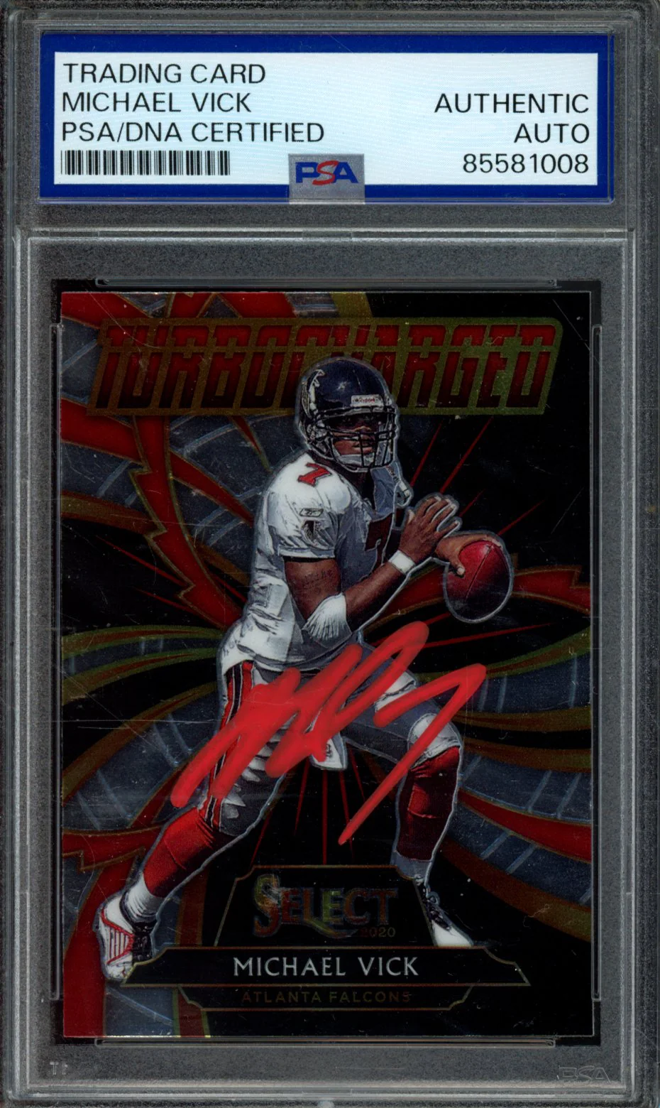 2020 PANINI SELECT MICHAEL VICK TURBOCHARGED #T7 PSA/DNA AUTHENTIC AUTOGRAPH