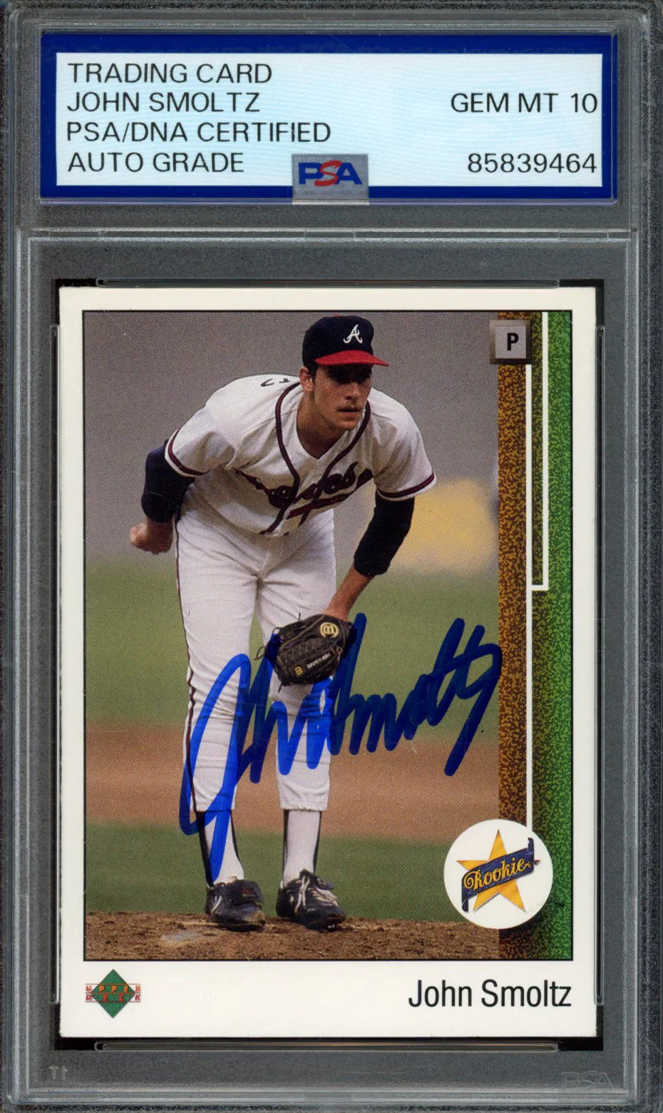 UPPER DECK JOHN SMOLTZ #17 PSA/DNA AUTO 10