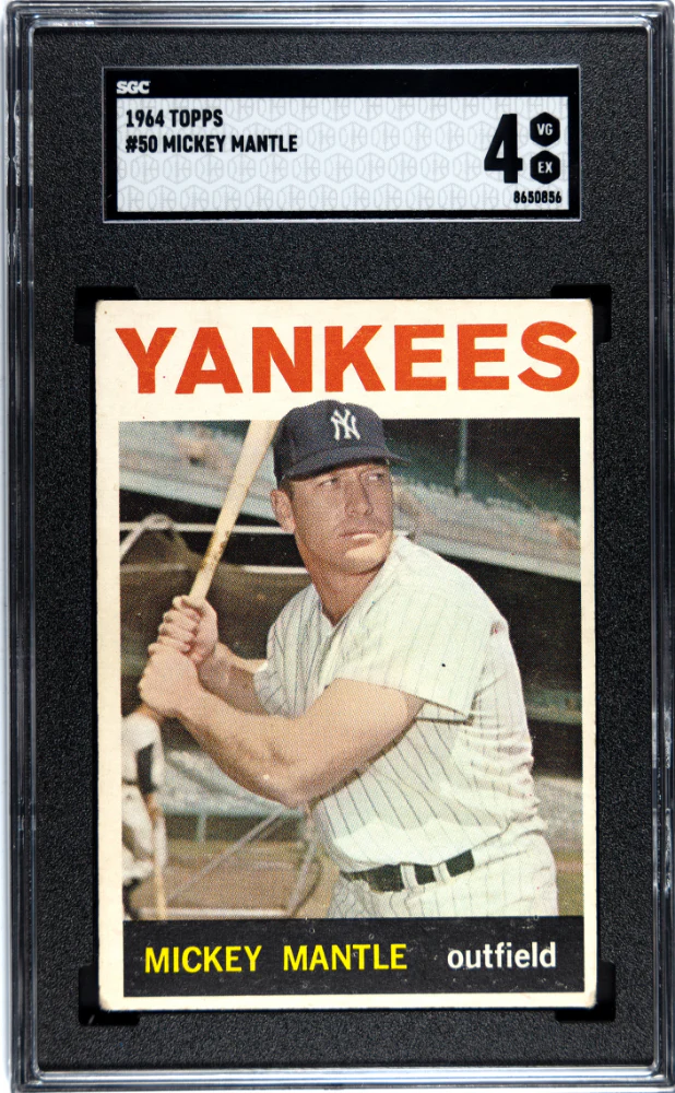 MICKEY MANTLE #50 1964 TOPPS - SGC 4 VG, EX