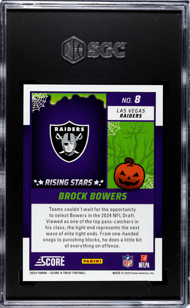 BROCK BOWERS #8 2024 PANINI SCORE-A-TREAT RISING STARS BATS SGC 10 GEM - Image 2