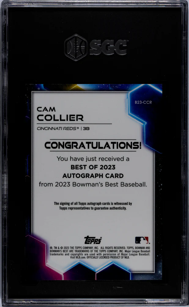 CAM COLLIER #B23-CCR 2023 BOWMAN'S BEST BEST OF '23 AUTO. SGC 9.5 MT+ - Image 2