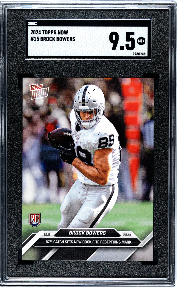 BROCK BOWERS #15 2024 TOPPS NOW - SGC 9.5 MT+