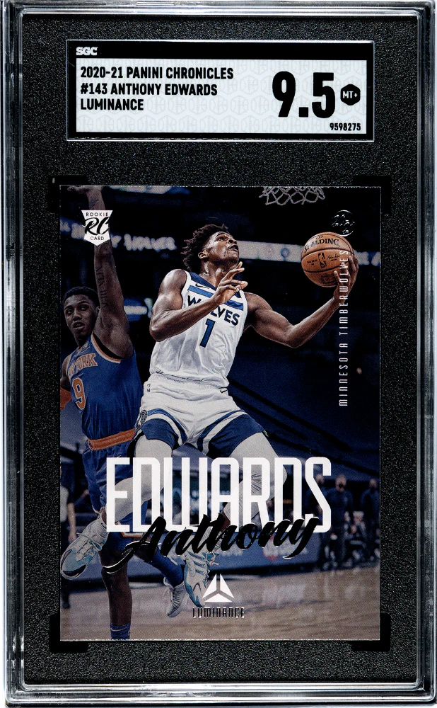 ANTHONY EDWARDS #143 2020-21 PANINI CHRONICLES LUMINANCE SGC 9.5 MT+