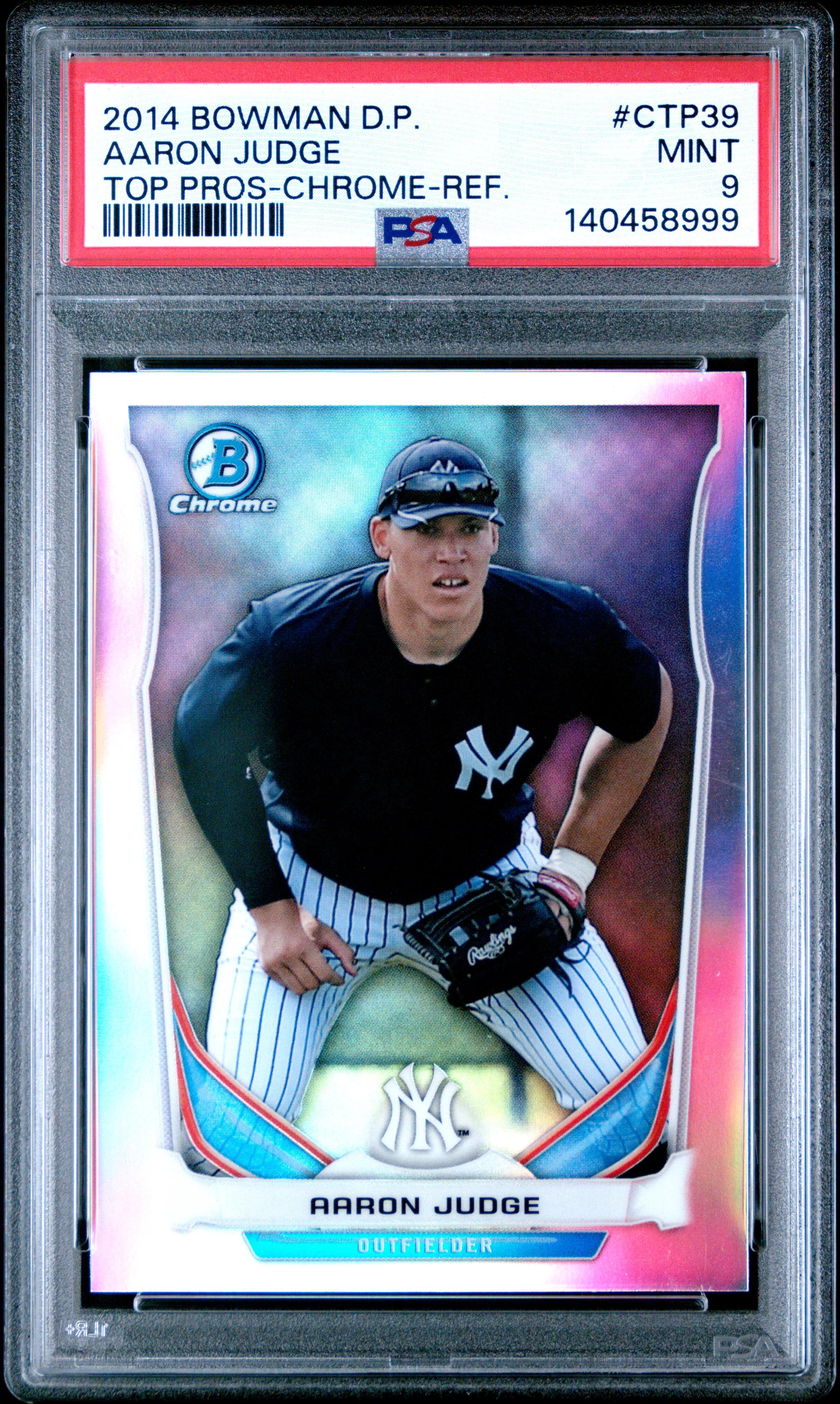 AARON JUDGE | 2014 BOWMAN DRAFT PICKS TOP PROSPECTS CTP39 | TOP PROS-CHROME-REF. | PSA MINT 9