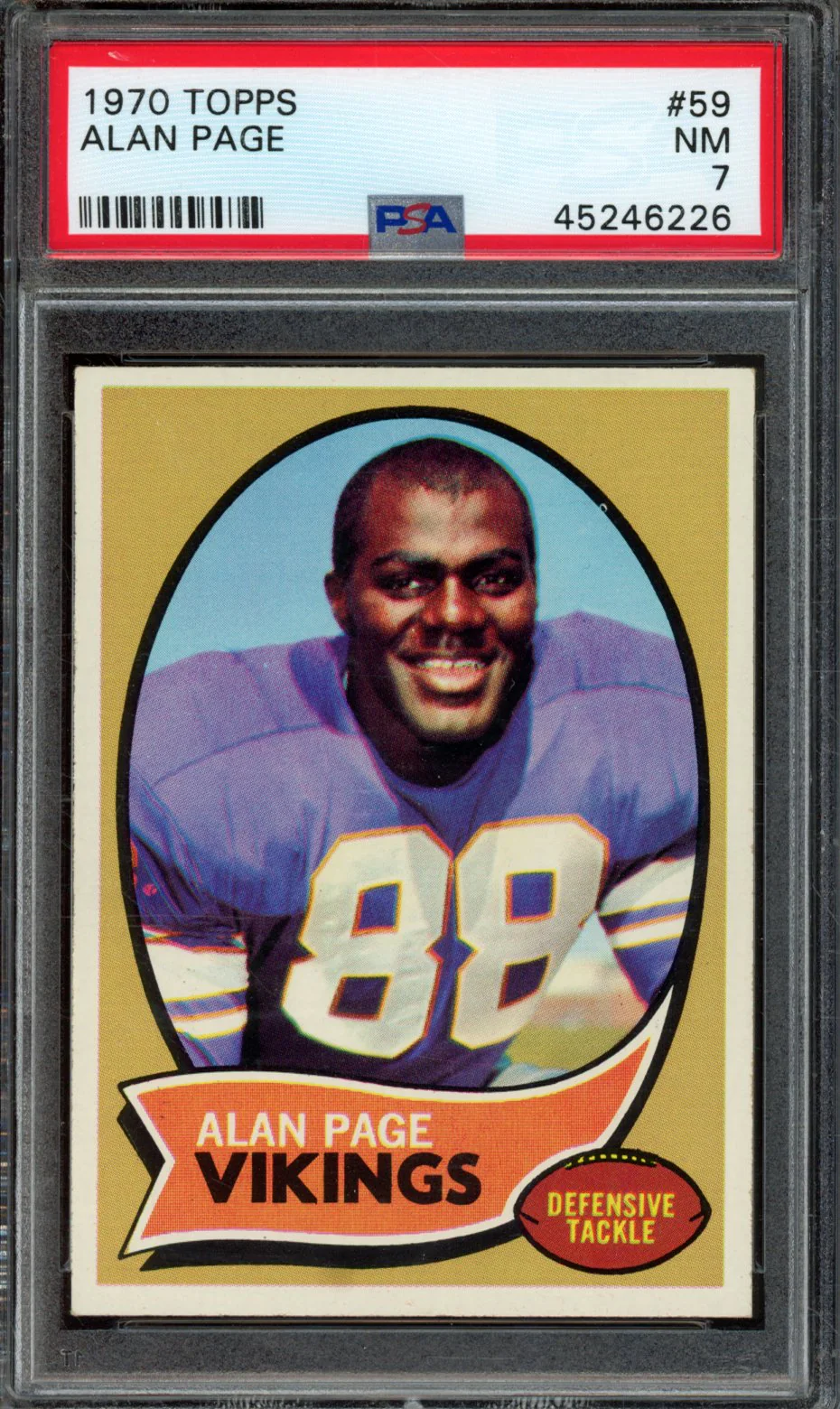 ALAN PAGE | 1970 TOPPS | PSA NM 7