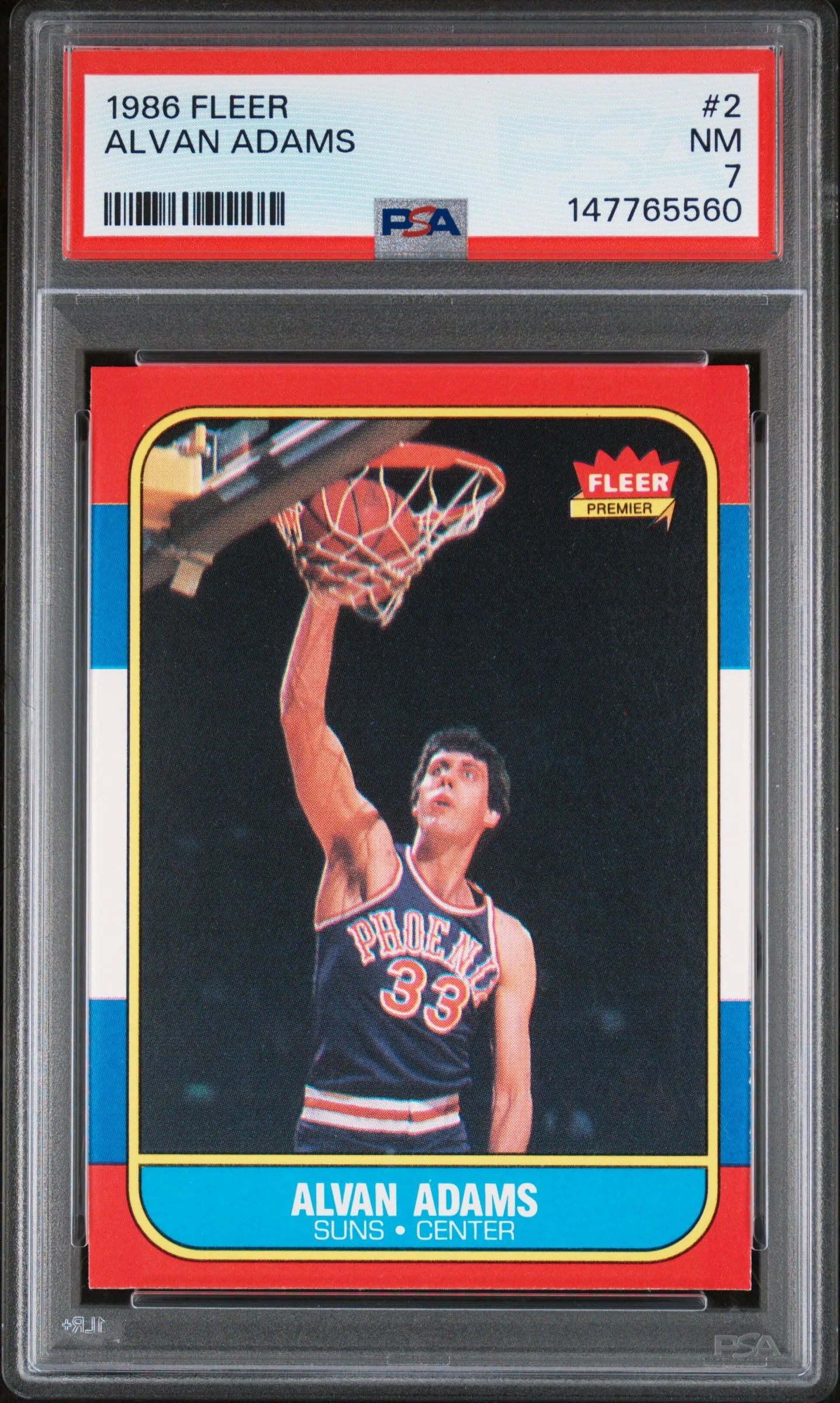 ALVAN ADAMS | 1986 FLEER 2 | PSA NM 7