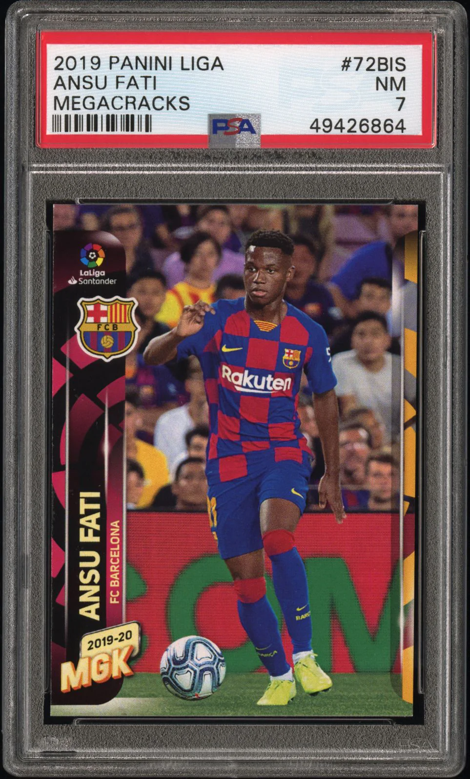 ANSU FATI | 2019 PANINI LIGA MEGACRACKS 72BIS | MEGACRACKS | PSA NM 7