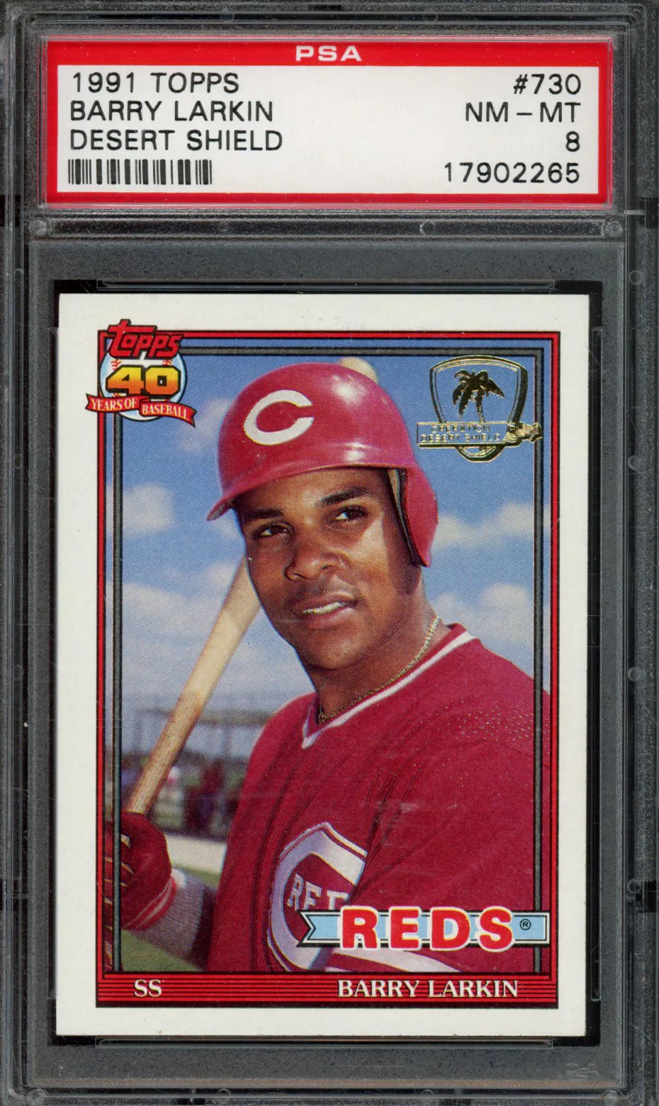 BARRY LARKIN | 1991 TOPPS DESERT SHIELD | PSA NM-MT 8