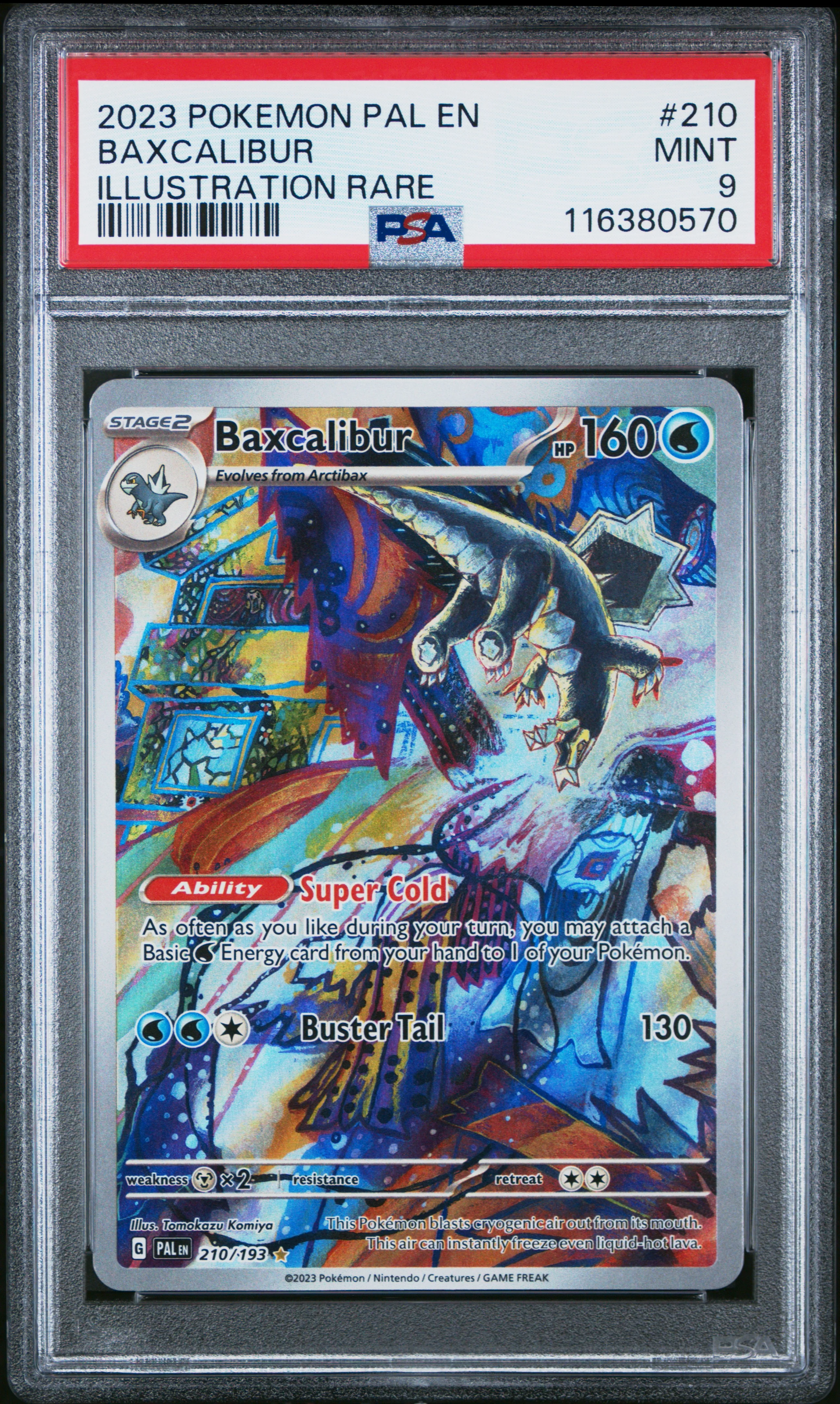 BAXCALIBUR | 2023 POKEMON PAL EN-PALDEA EVOLVED 210 | ILLUSTRATION RARE | PSA MINT 9