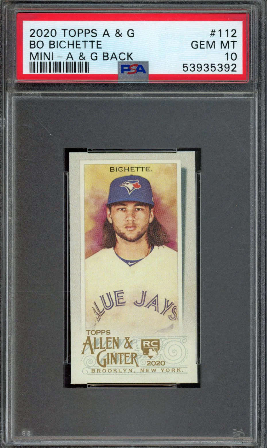 BO BICHETTE | 2020 TOPPS ALLEN & GINTER | PSA GEM MT 10
