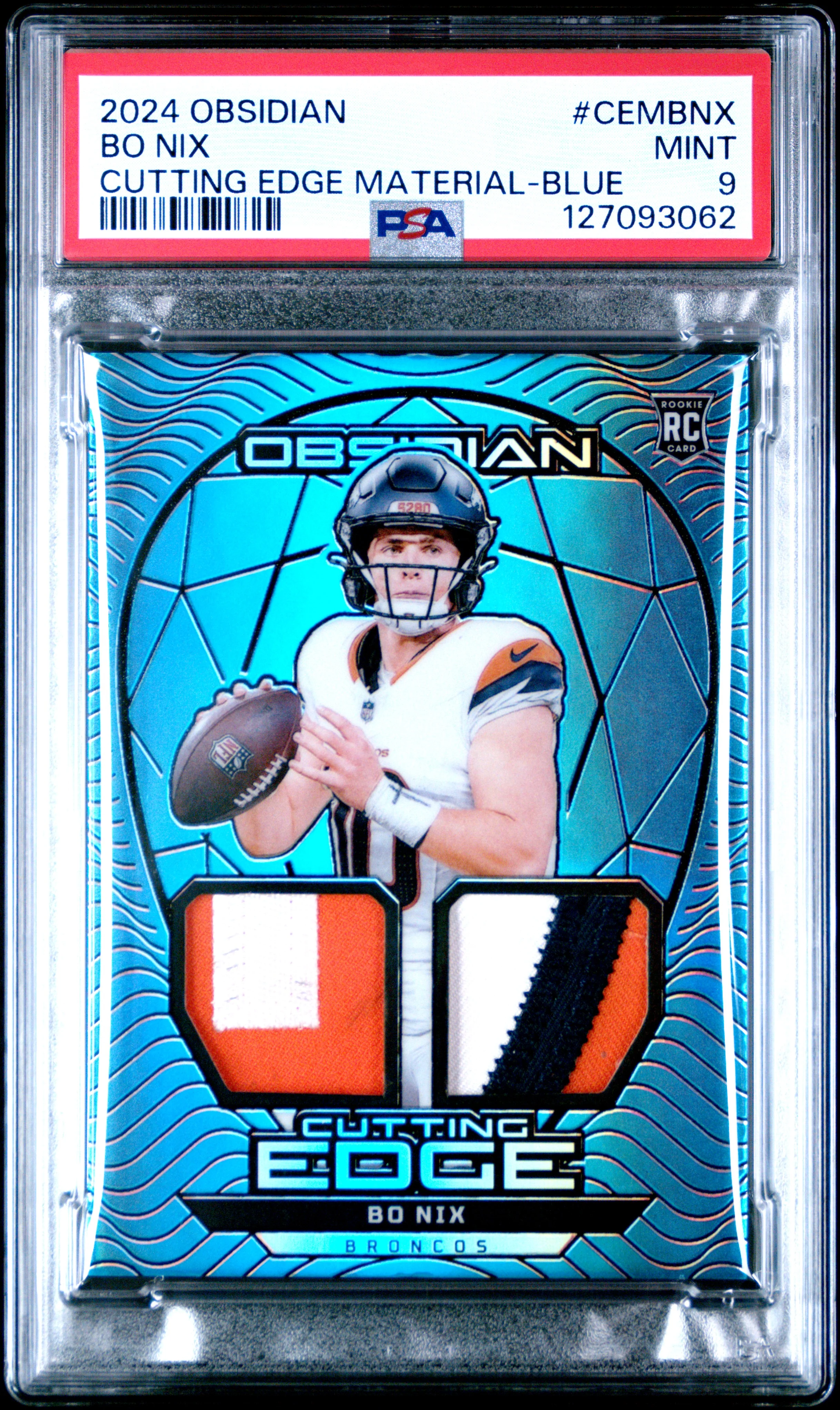 BO NIX | 2024 PANINI OBSIDIAN CUTTING EDGE MATERIALS CEMBNX | CUTTING EDGE MATERIAL-BLUE | PSA MINT 9