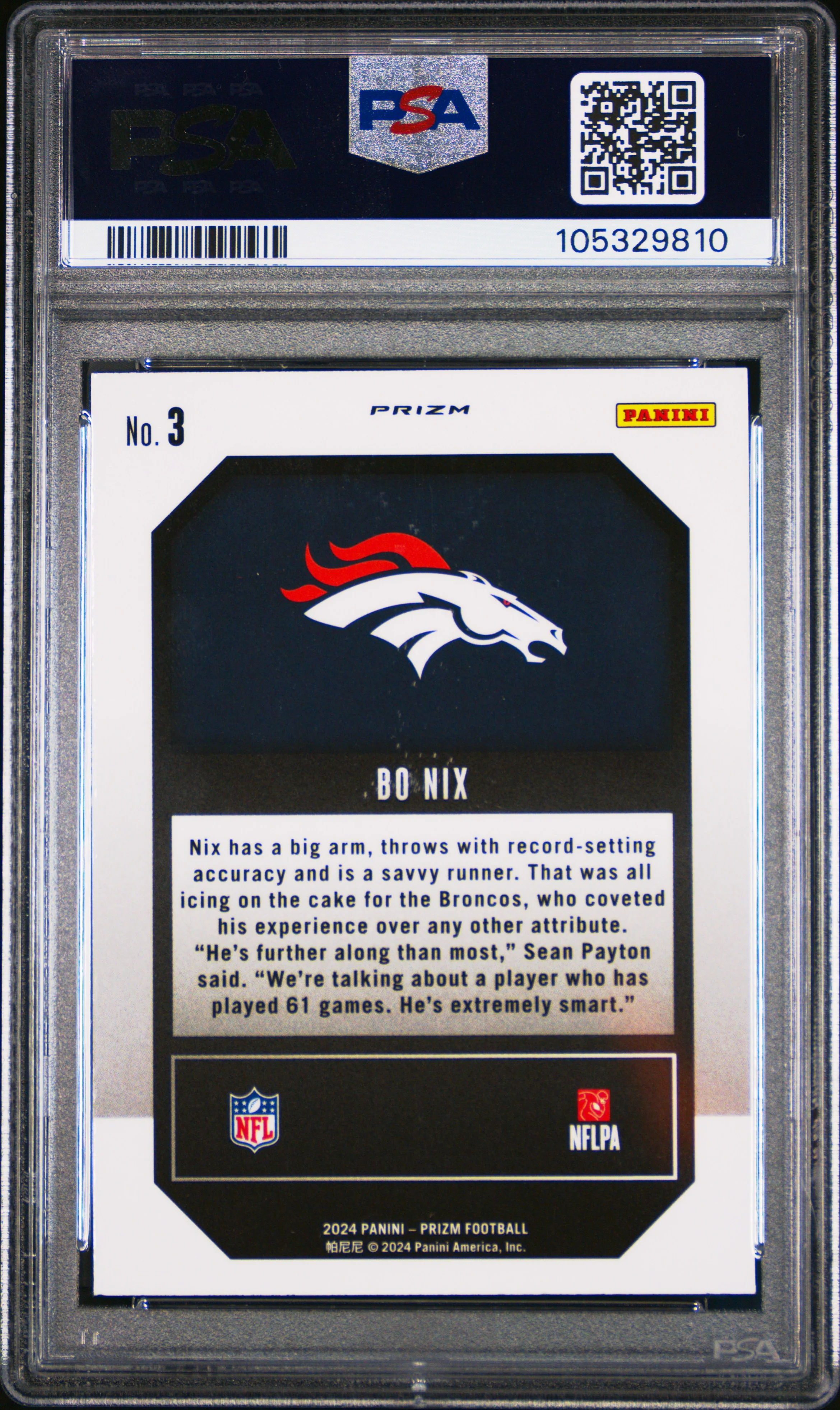 BO NIX | 2024 PANINI PRIZM EMERGENT 3 | EMERGENT-GREEN PRIZM | PSA MINT 9 - Image 2