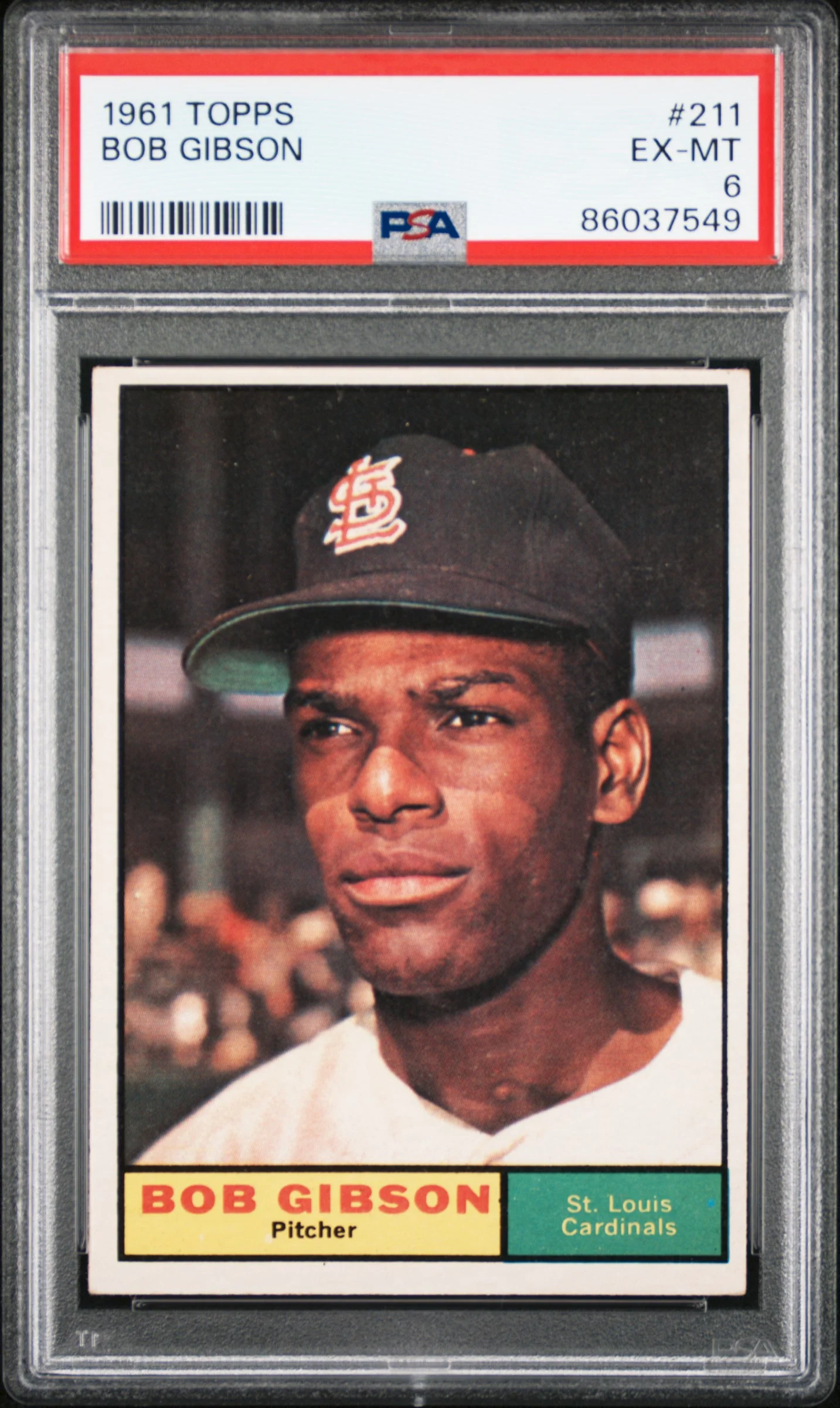 BOB GIBSON | 1961 TOPPS 211 | PSA EX-MT 6
