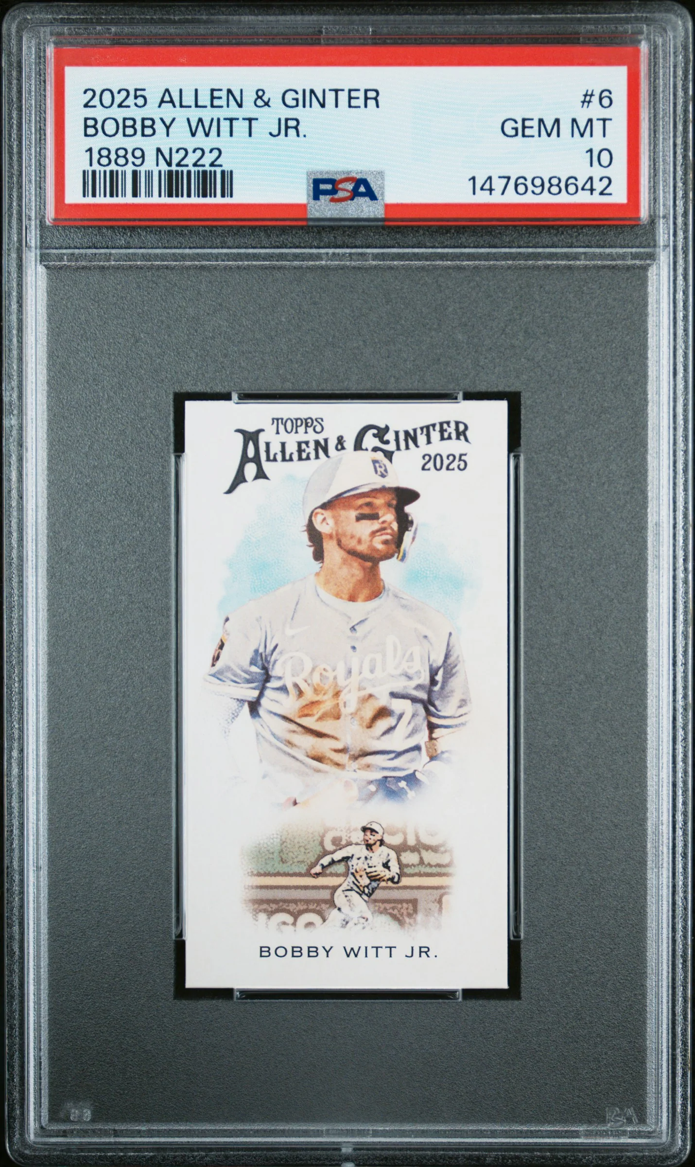 BOBBY WITT JR. | 2025 TOPPS ALLEN & GINTER 1889 N222 6 | PSA GEM MT 10