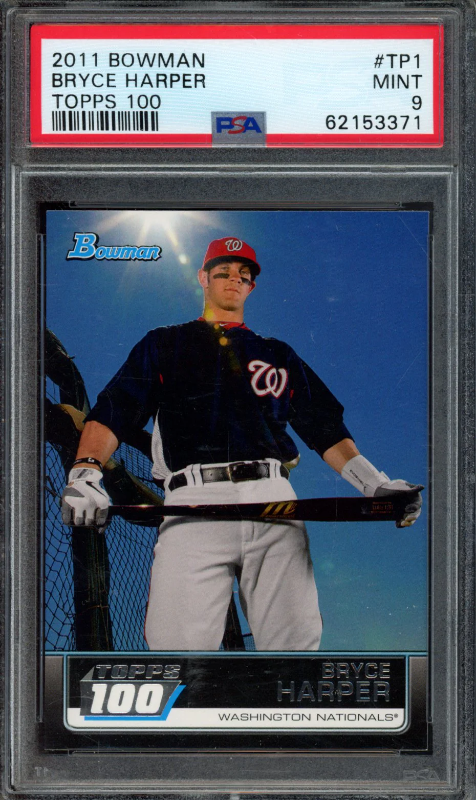 BRYCE HARPER | 2011 BOWMAN TOPPS 100 | PSA MINT 9