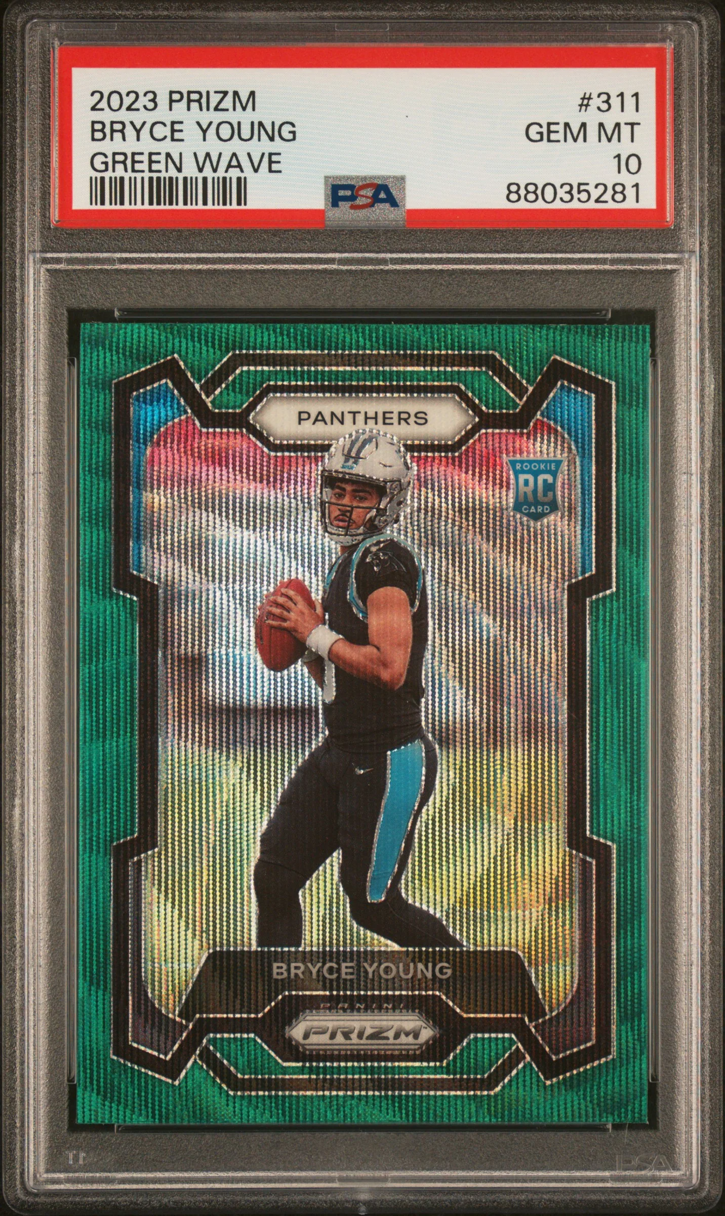BRYCE YOUNG | 2023 PANINI PRIZM 311 | GREEN WAVE | PSA GEM MT 10