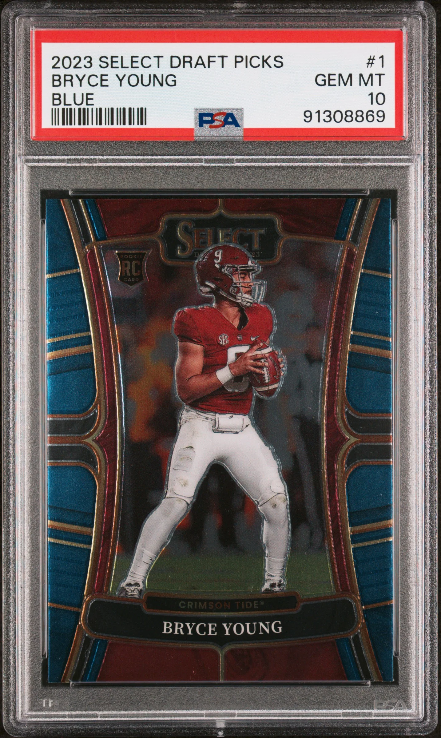 BRYCE YOUNG | 2023 PANINI SELECT DRAFT PICKS 1 | BLUE | PSA GEM MT 10
