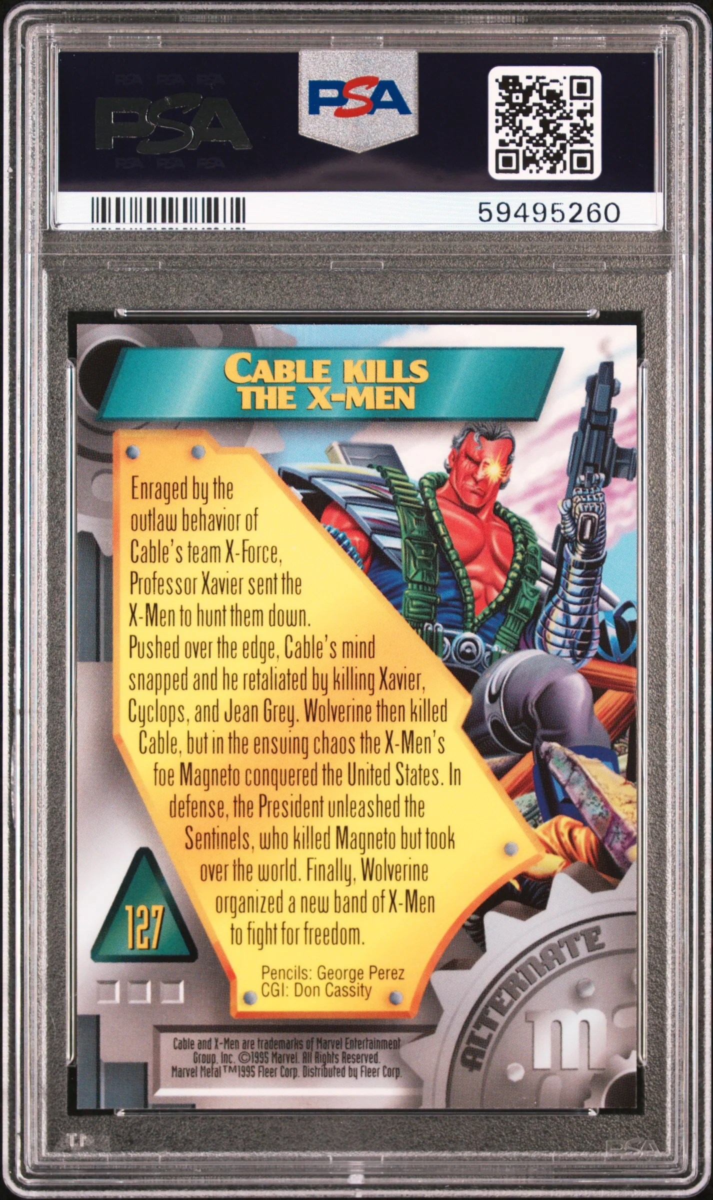 CABLE | 1995 MARVEL METAL 127 | PSA MINT 9 - Image 2