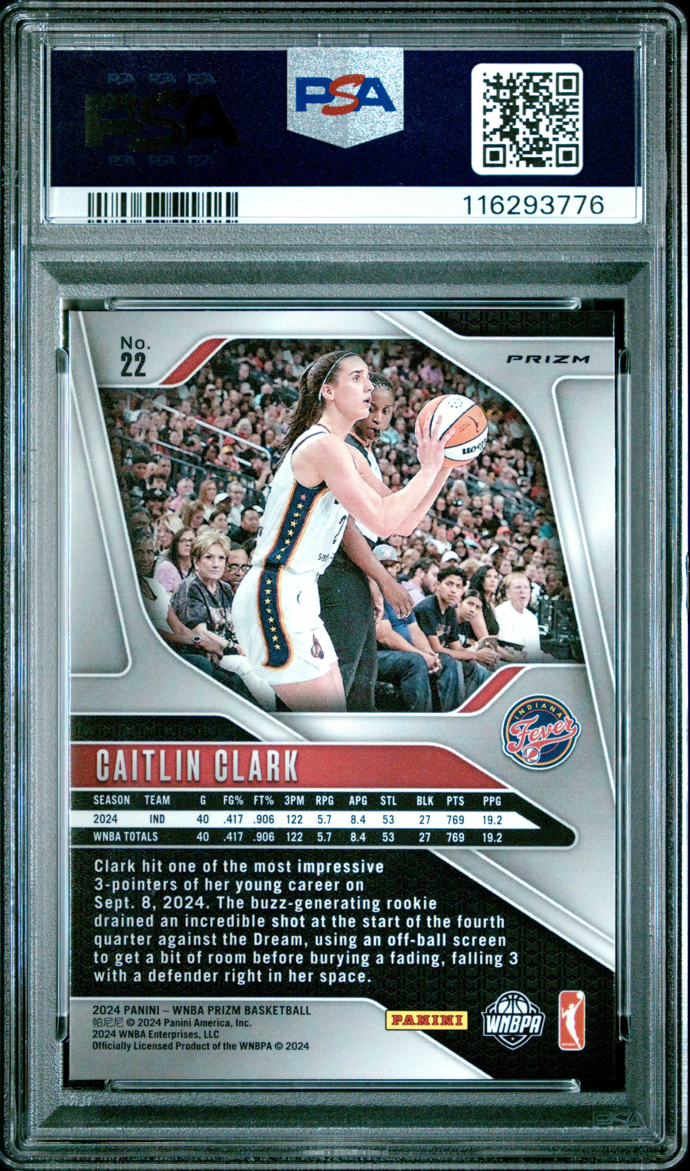 CAITLIN CLARK | 2024 PANINI PRIZM WNBA 22 | ICE | PSA GEM MT 10 - Image 2