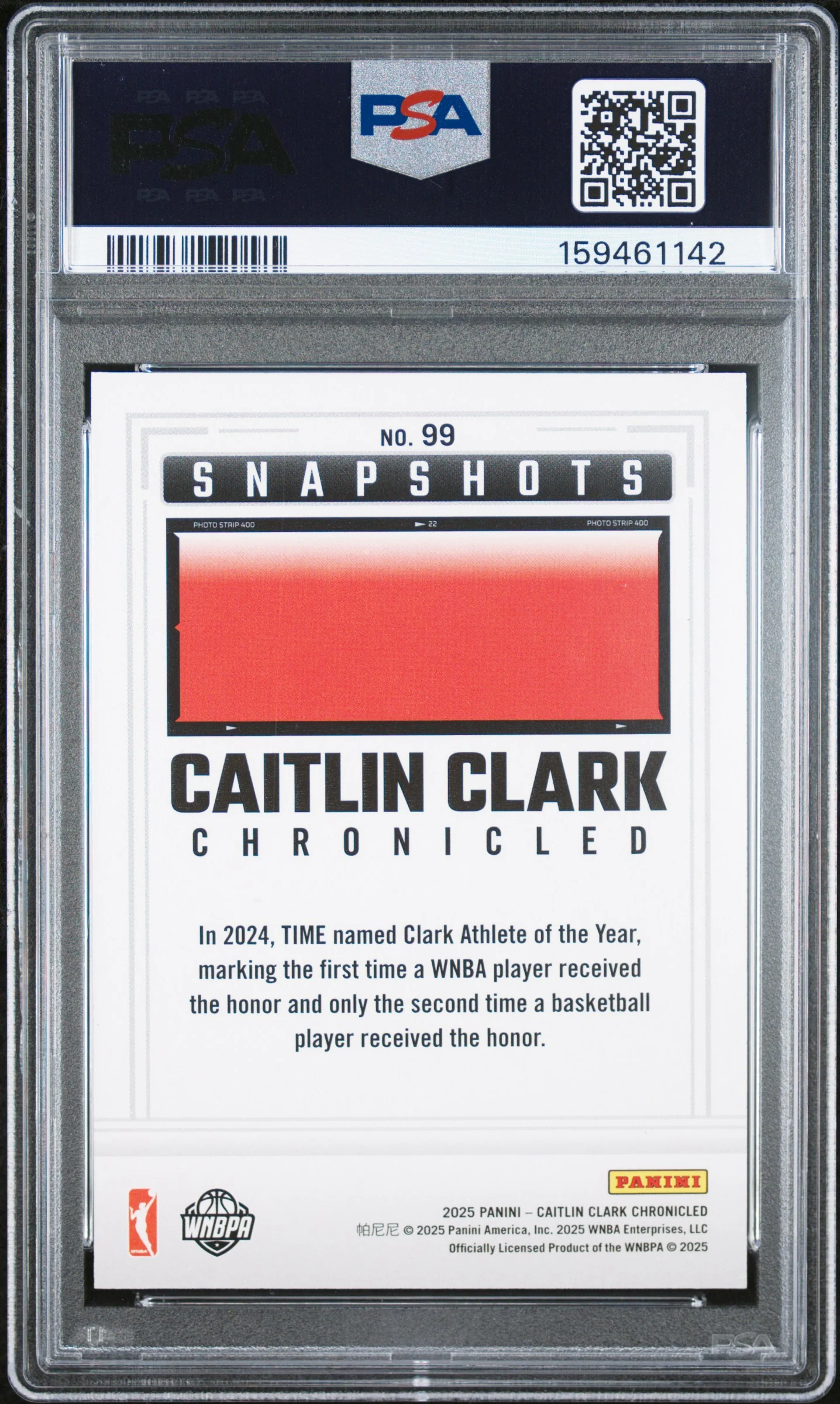 CAITLIN CLARK | 2025 PANINI CAITLIN CLARK CHRONICLED 99 | PSA MINT 9 - Image 2