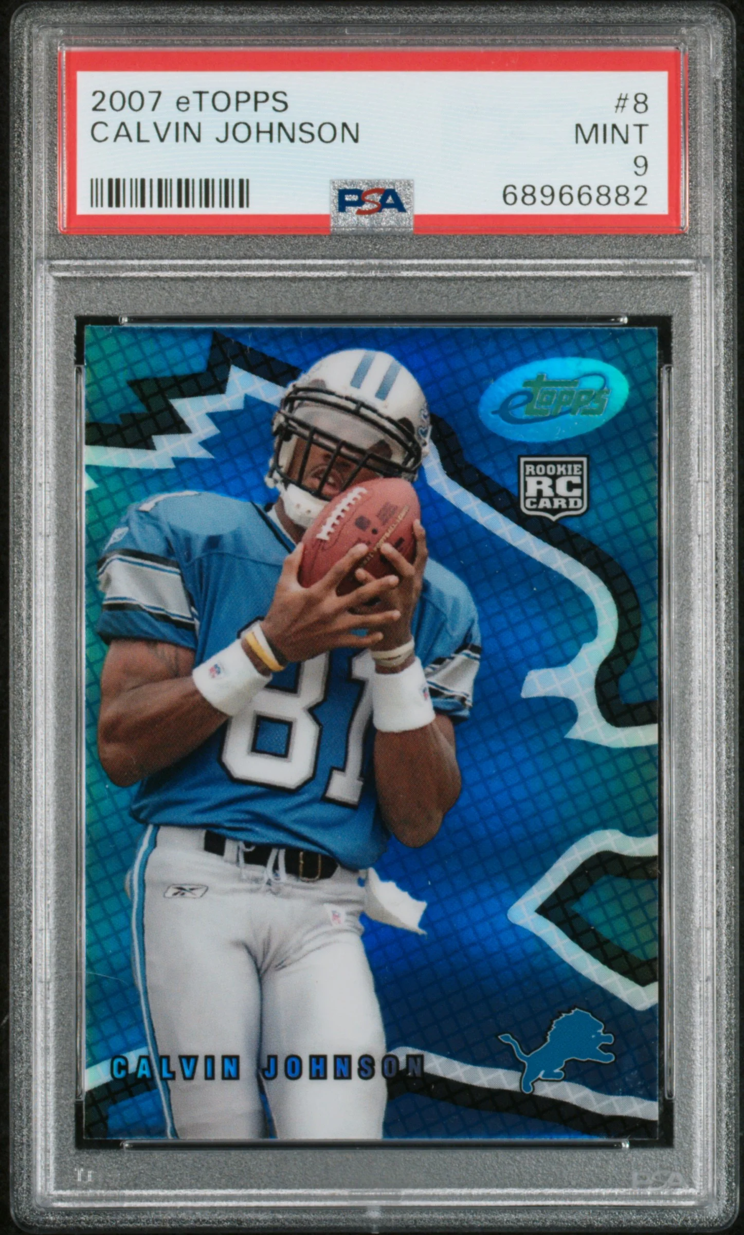 CALVIN JOHNSON | 2007 eTOPPS 8 | PSA MINT 9