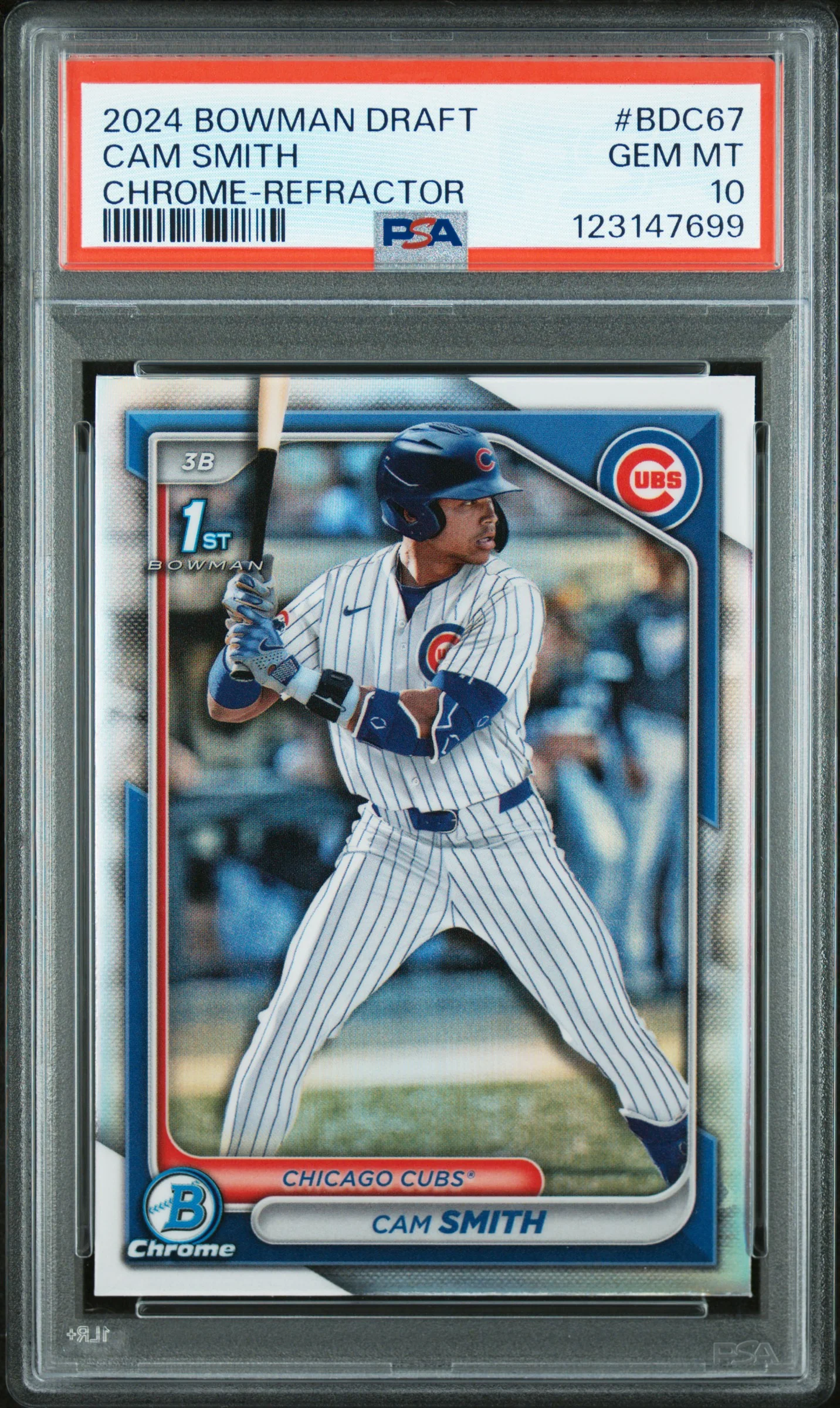 CAM SMITH | 2024 BOWMAN DRAFT BDC67 | CHROME-REFRACTOR | PSA GEM MT 10