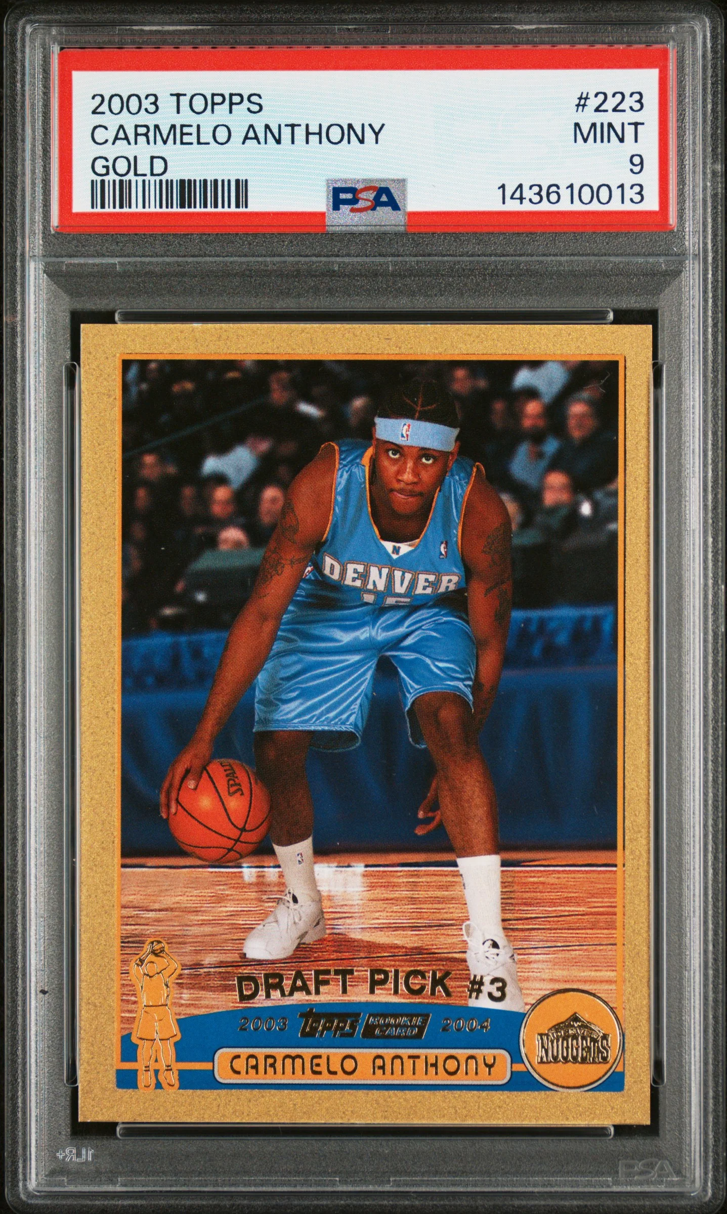 CARMELO ANTHONY | 2003 TOPPS 223 | GOLD | PSA MINT 9