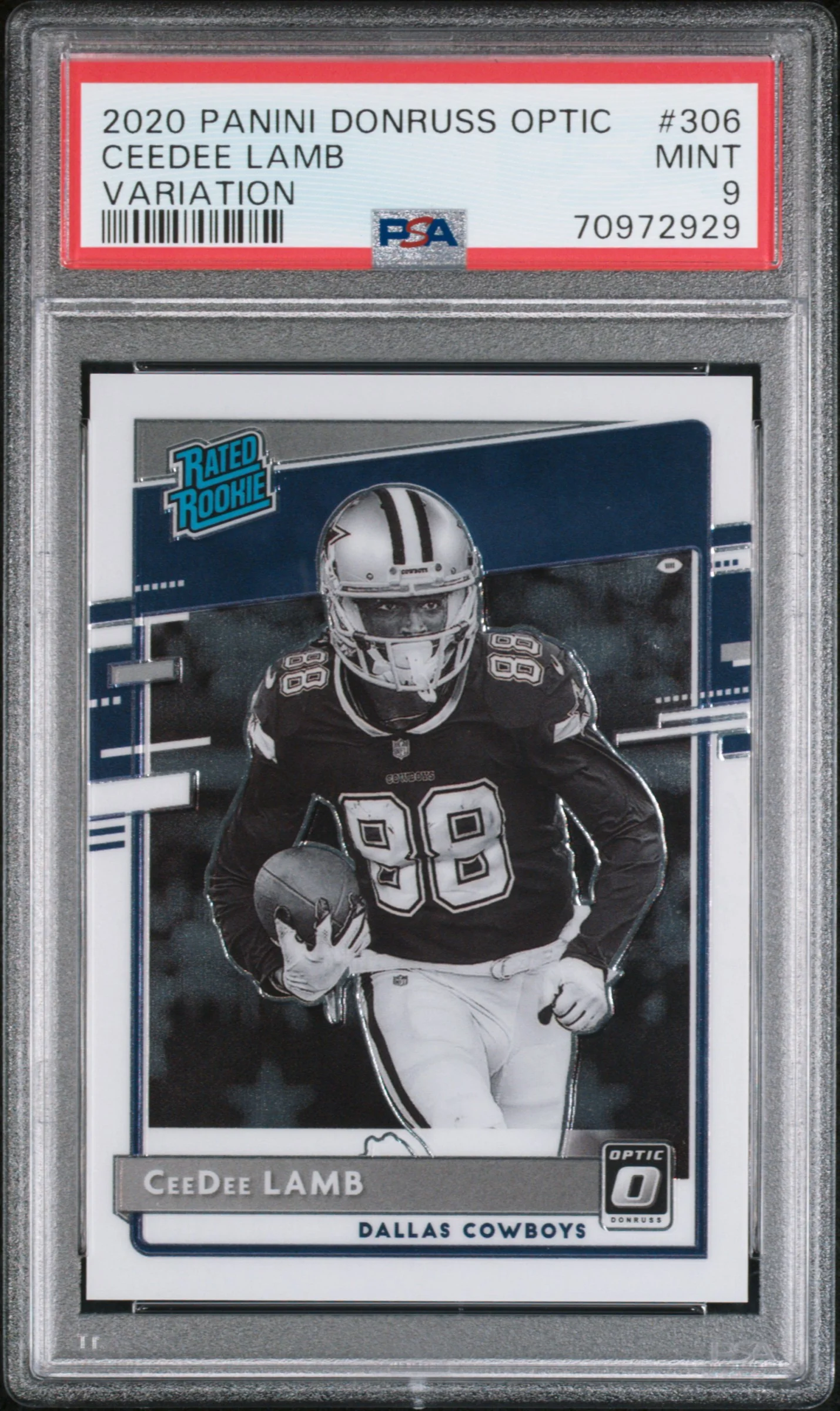 CEEDEE LAMB | 2020 PANINI DONRUSS OPTIC 306 | VARIATION | PSA MINT 9