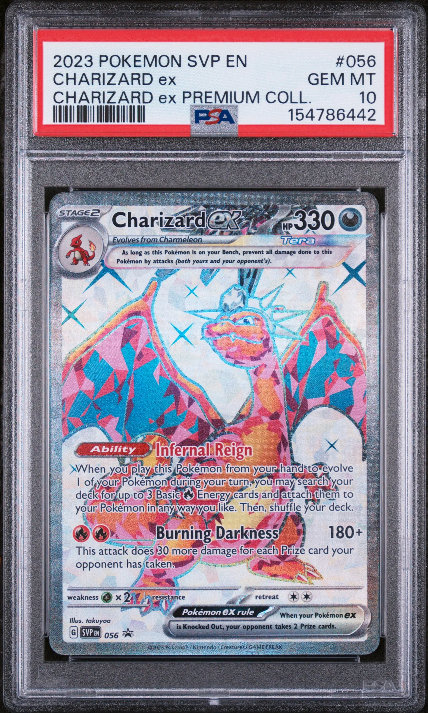 CHARIZARD ex | 2023 POKEMON SVP EN-SV BLACK STAR PROMO 056 | CHARIZARD ex PREMIUM COLL. | PSA GEM MT 10