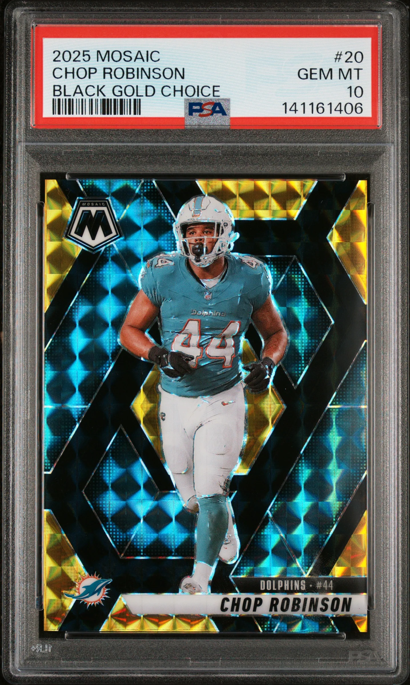 CHOP ROBINSON | 2025 PANINI MOSAIC 20 | BLACK GOLD CHOICE | PSA GEM MT 10