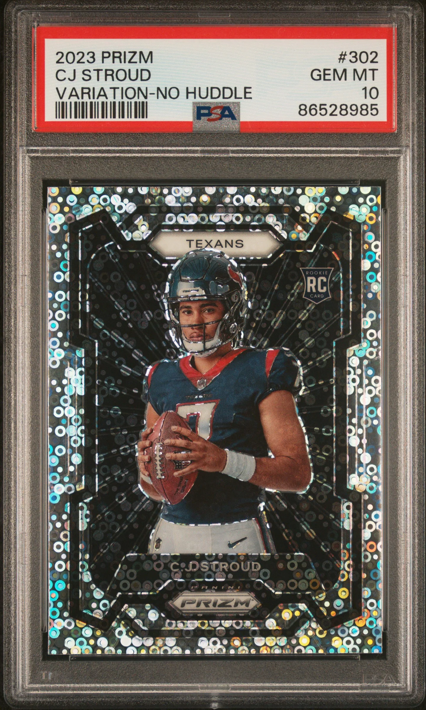 CJ STROUD | 2023 PANINI PRIZM 302 | VARIATION-NO HUDDLE | PSA GEM MT 10