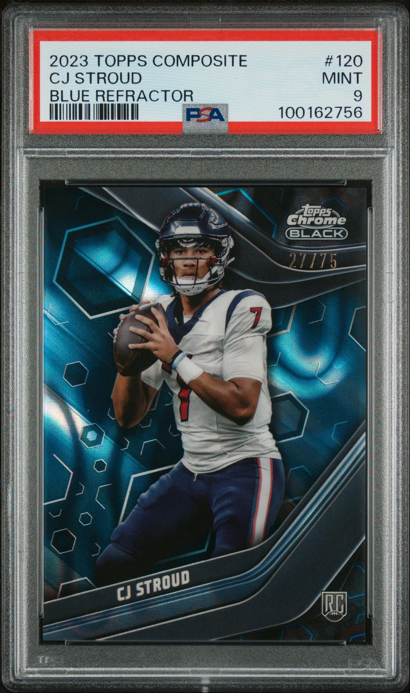 CJ STROUD | 2023 TOPPS COMPOSITE 120 | BLUE REFRACTOR | PSA MINT 9