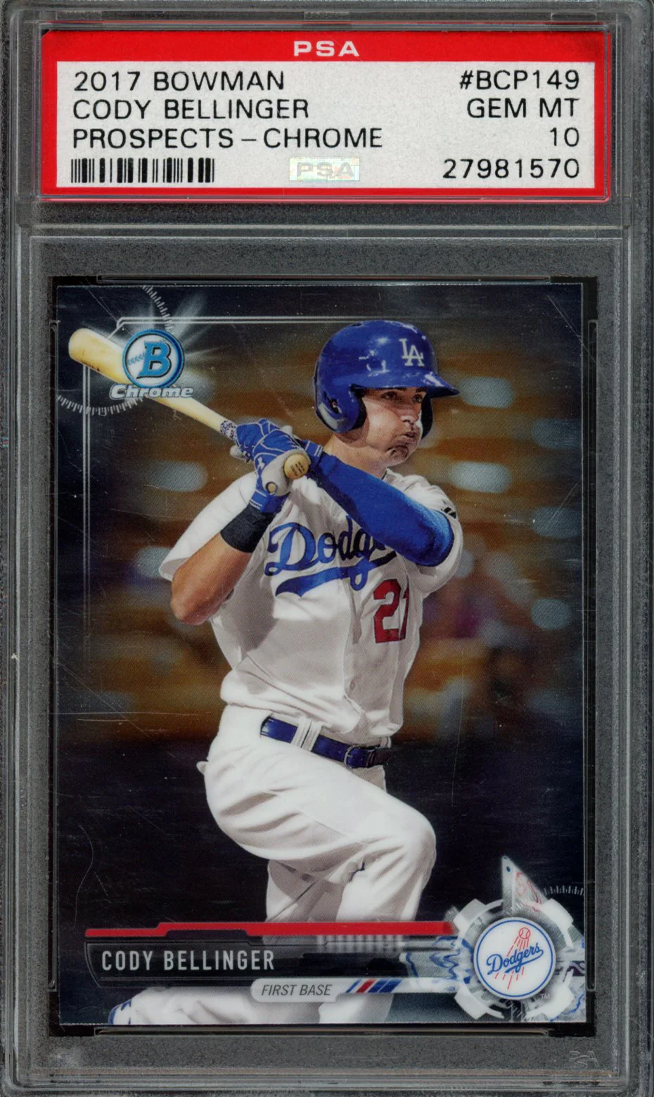 CODY BELLINGER | 2017 BOWMAN PROSPECTS | PSA GEM MT 10