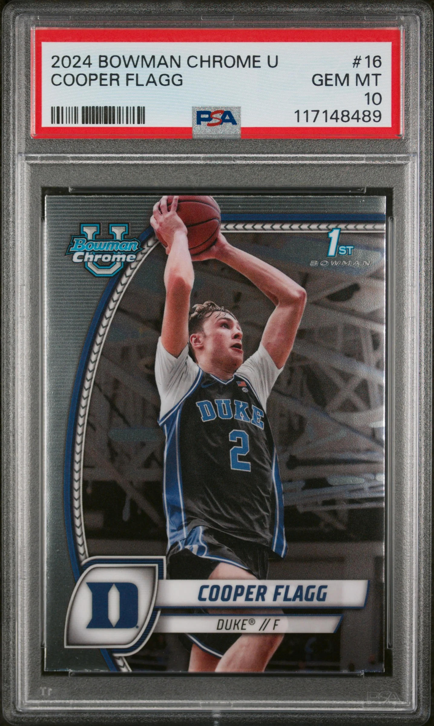 COOPER FLAGG | 2024 BOWMAN CHROME UNIVERSITY 16 | PSA GEM MT 10