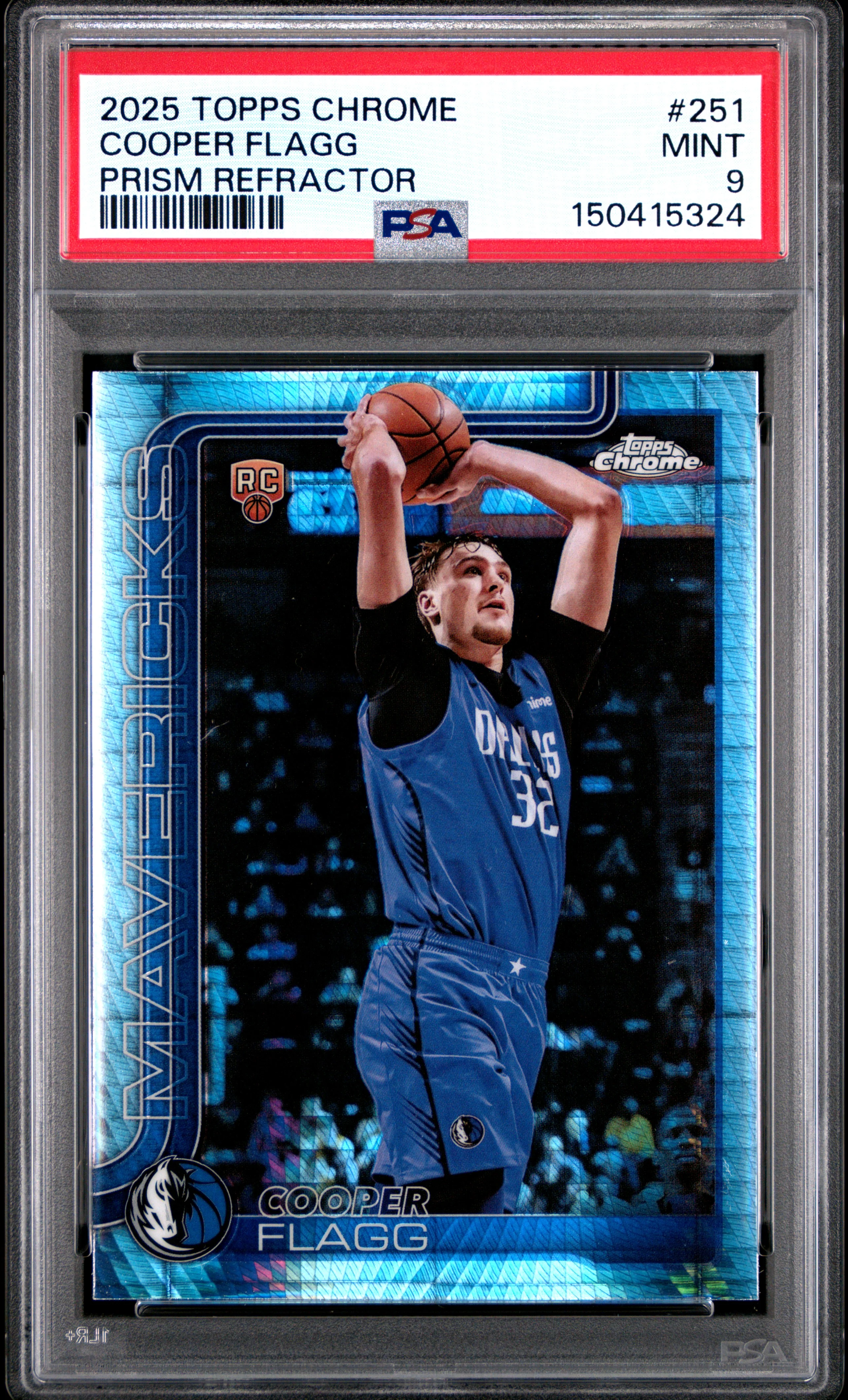 COOPER FLAGG | 2025 TOPPS CHROME 251 | PRISM REFRACTOR | PSA MINT 9